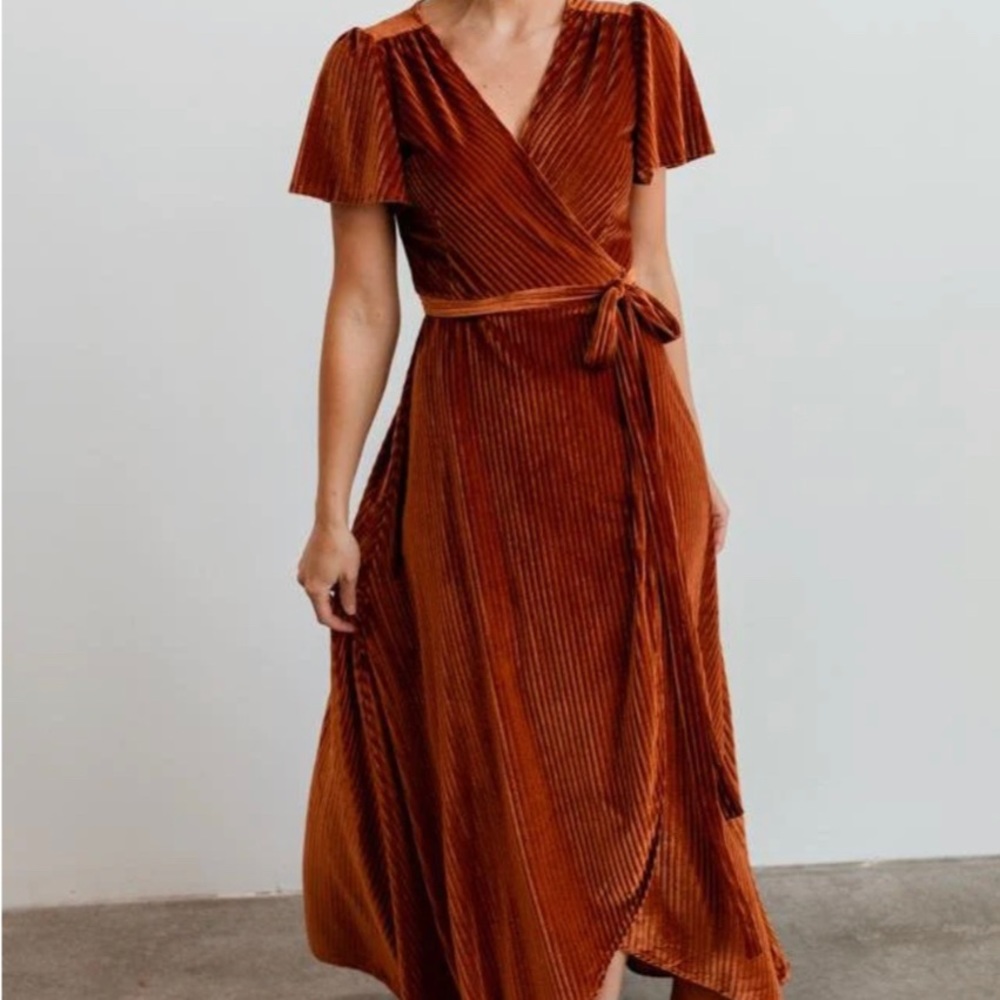 BALTIC BORN WRAP DRESS- BURNT ORANGE